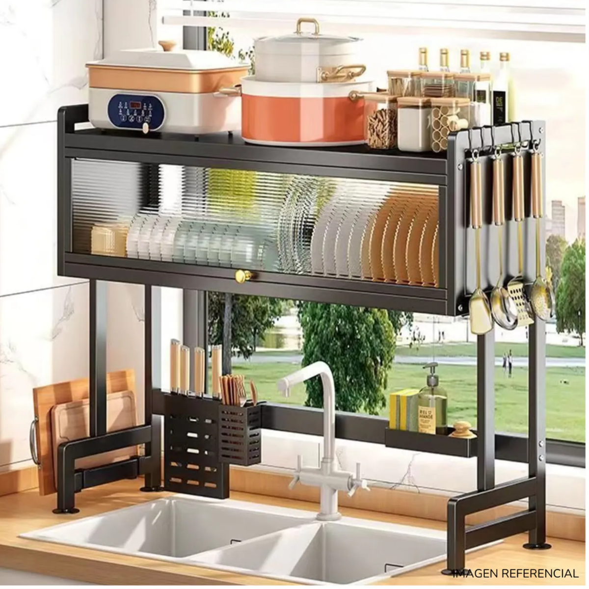 ESCURRIDOR DE PLATOS CON TAPA DE 85 CM