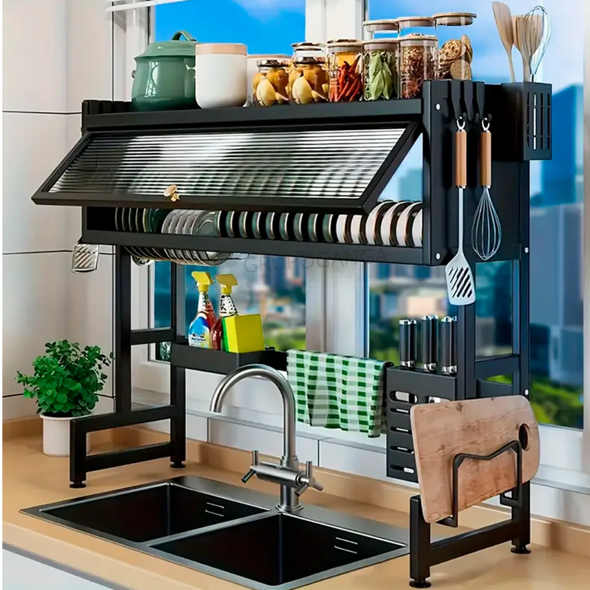 ESCURRIDOR DE PLATOS CON TAPA DE 85 CM