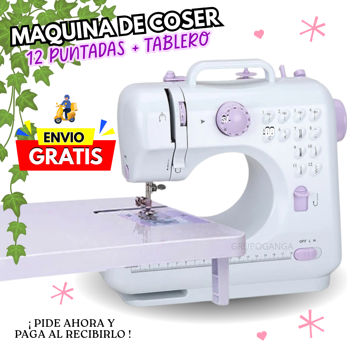 MAQUINA DE COSER 12 PUNTADAS CON MESITA