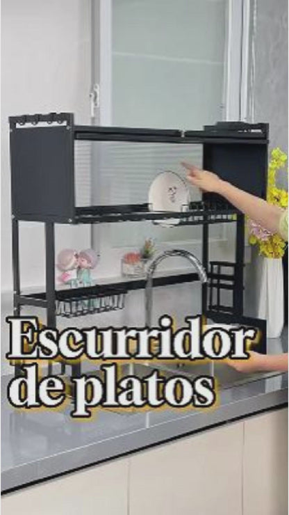 ESCURRIDOR DE PLATOS CON TAPA DE 85 CM