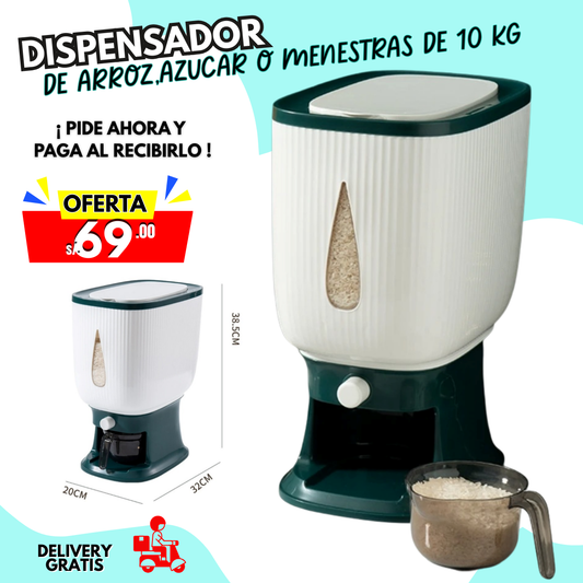 DISPENSADOR DE ARROZ DE 10 KILOS